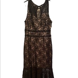 Long sexy classy black lace dress new